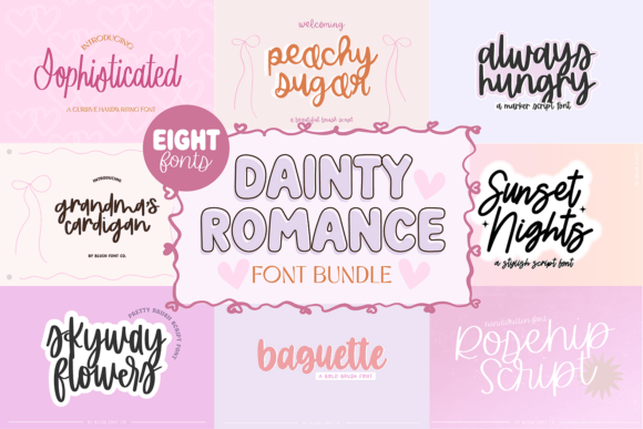 Discovering the Charm of the Dainty Romance Script Bundle