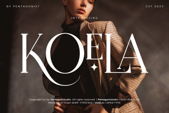 Koela: A Modern Serif Font with Stylistic Alternates and Ligatures