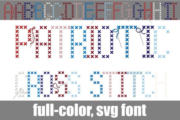 Stitching Together Heritage: The Patriotic Cross Stitch Font